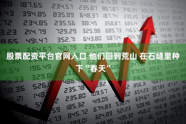 股票配资平台官网入口 他们回到荒山 在石缝里种下“春天”